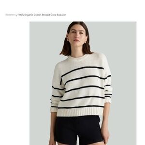 Quince 100% Organic Cotton Striped Crew Sweater